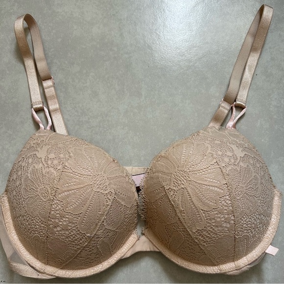 Elegant Lace Underwire Bra - Tan - Picture 3 of 10